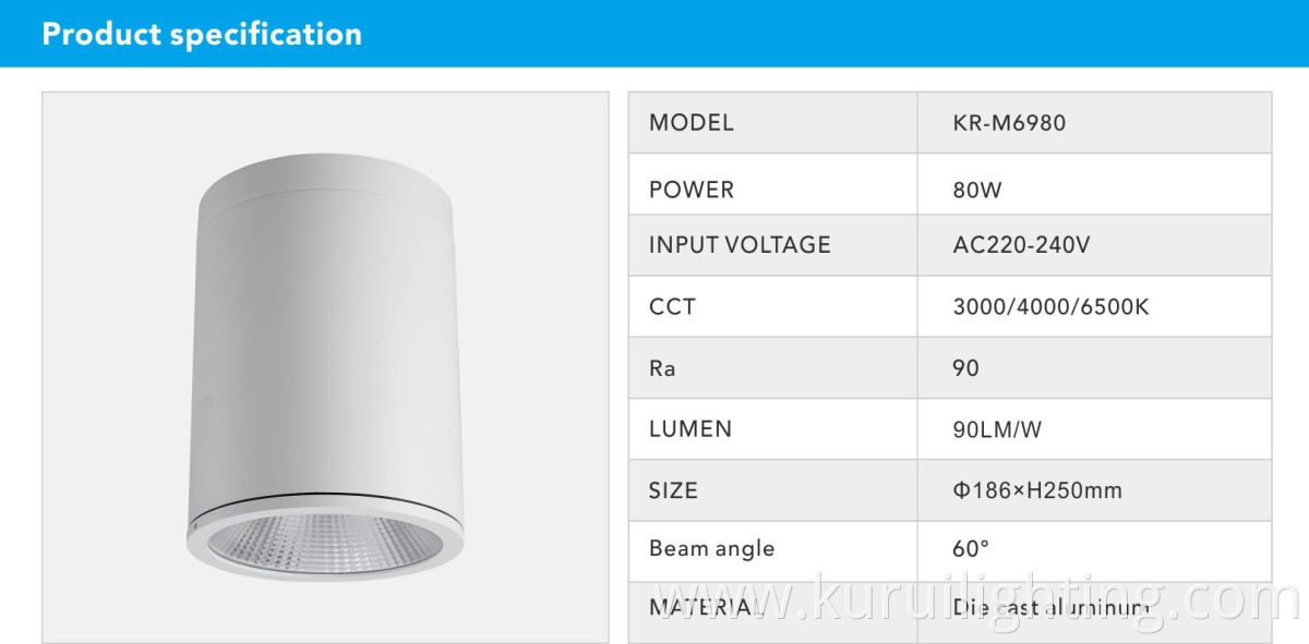 80W LED downlight